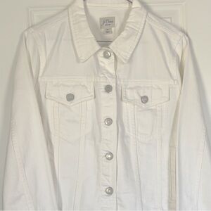 J. Crew Cropped White Denim Jacket